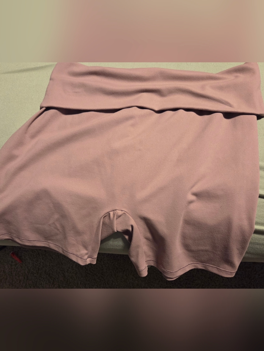 Trendy Queen Fold Over Shorts In Dusty Rose